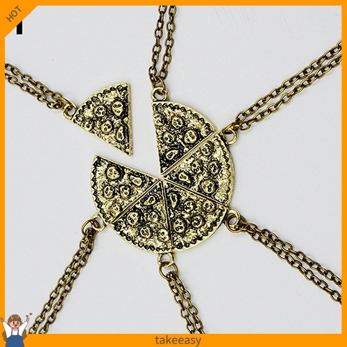 Set 6 Vòng cổ mặt hình miếng pizza sáng tạo thời trang cho cặp đôi