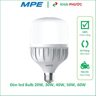 Bóng đèn led bulb trụ búp 20w 30w 40w 50w 60w ánh sáng trắng vàng lbd mpe - khải phước electric