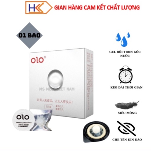 Bao cao su OLO Growth Soft Bead siêu mỏng ôm sát, gel bôi trơn gốc nước, 1 bi 1,5cm