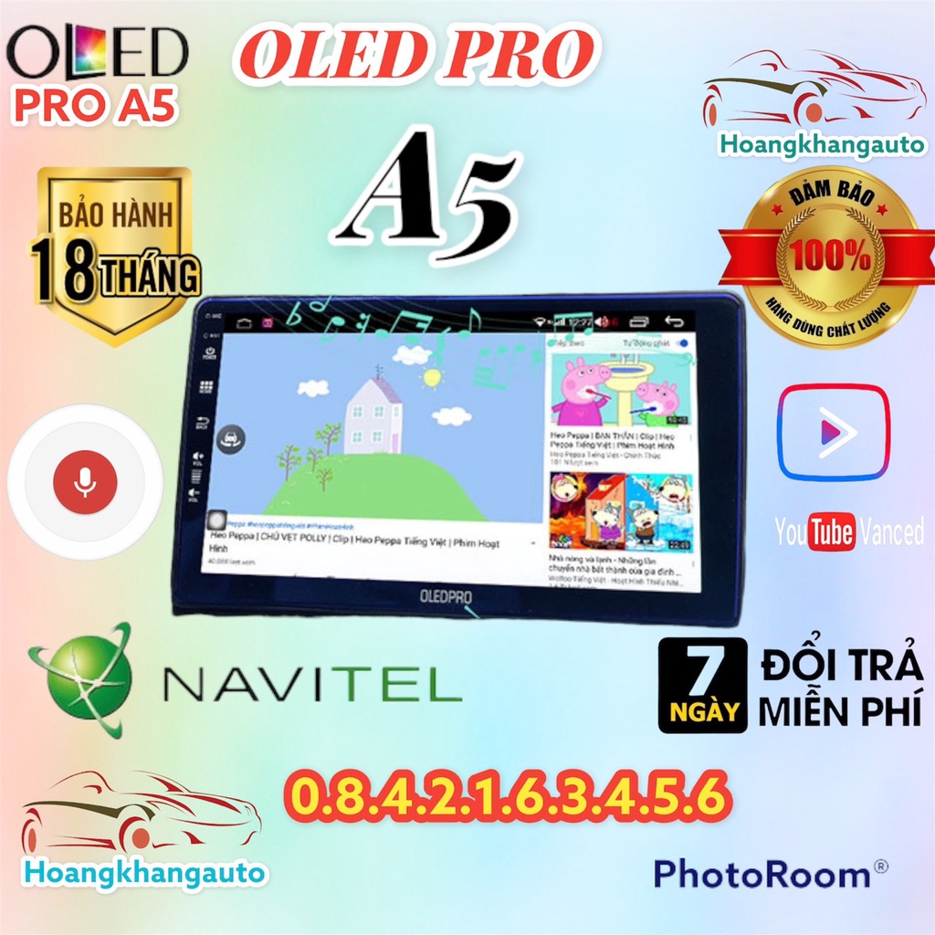 Màn hình OLEDPRO A5 theo xe VIOS điều hoà cơ 2019_2023 kèm dưỡng 9 inch và jack nguồn zin theo xe