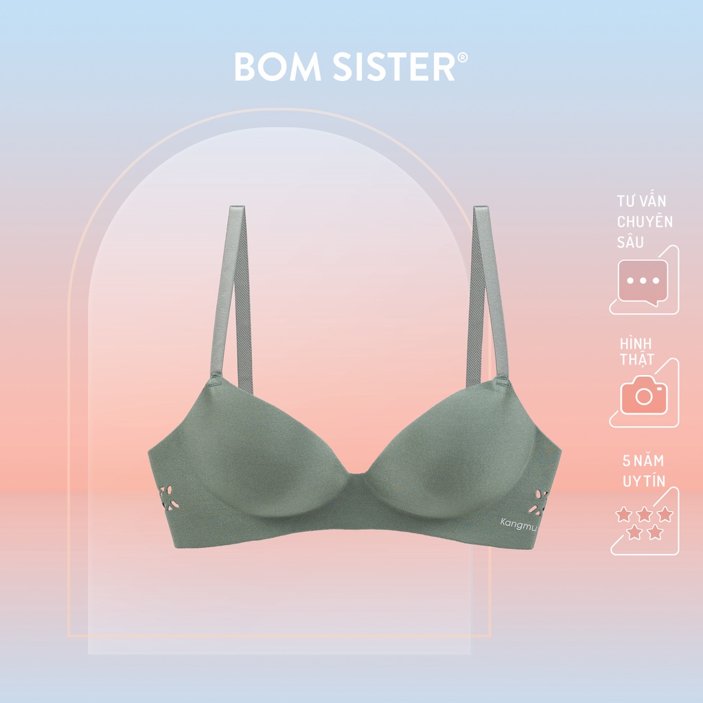Áo lót mút vừa không gọng su đúc màu trơn nâng ngực tự nhiên BOM SISTER A1122