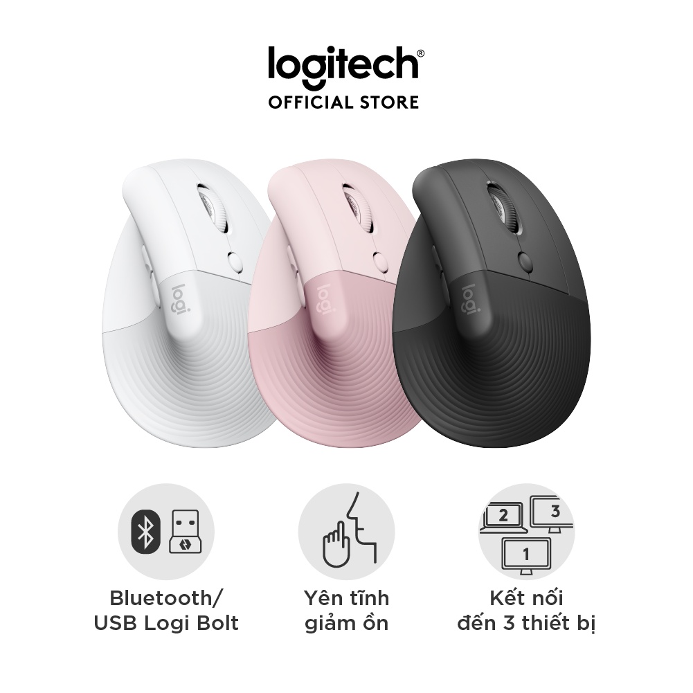 [Mã ELCL7 giảm 7% đơn 300K] Chuột công thái học không dây Logitech Lift Vertical - Bluetooth | USB, giảm ồn, Win/ Mac | BigBuy360 - bigbuy360.vn