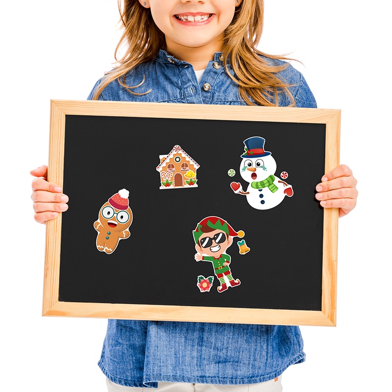 Bộ 8 Miếng Dán Hoạt Hình Giáng Sinh Dễ Thương Cho Bé