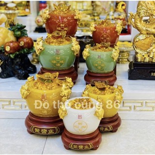 Bát Tụ Bảo Phong Thuỷ - Tụ Bảo Bồn - Chậu Vàng Chiêu Tài Lộc Đế Liền