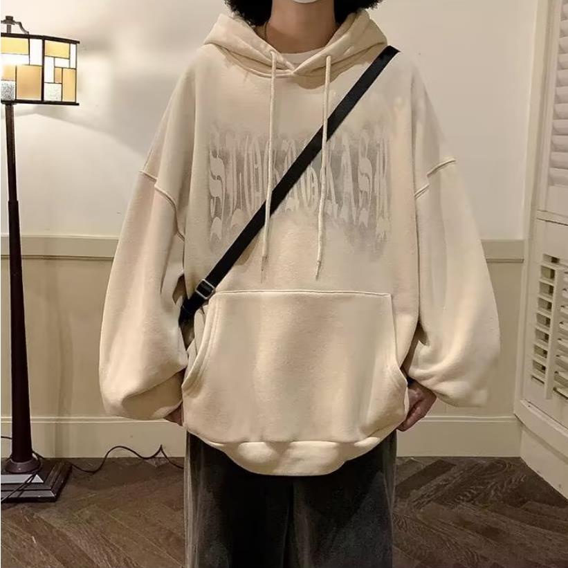 M-8XLáo khoác nam hoodie Tay Dài Dáng Rộng cotton In Chữ Thập Thời Trang Mỹ Thời Trang Unisex