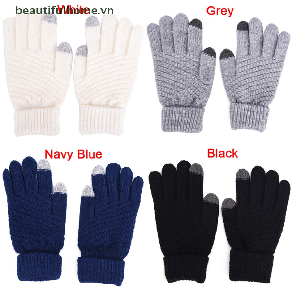 Găng Tay Len Giữ Ấm Mùa Đông Có Thể Sử Dụng Màn Hình Cảm Ứng Dành Cho Nam Nữ