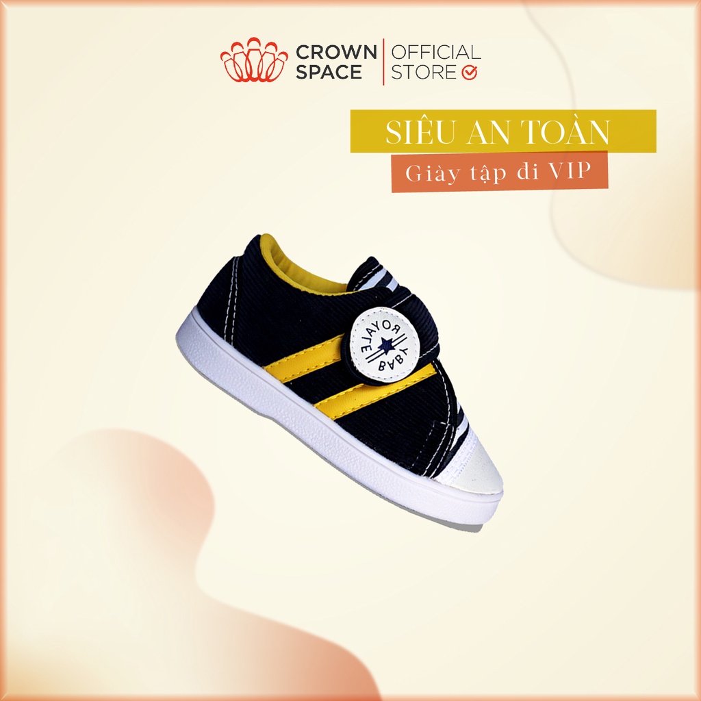 Giày Vải Tập Đi Bé Trai Bé Gái Đẹp Crown Space Royale Baby Walking Shoes Trẻ em Cao Cấp 132_870 Nhẹ Êm Size 3-6/1-3 Tuổi