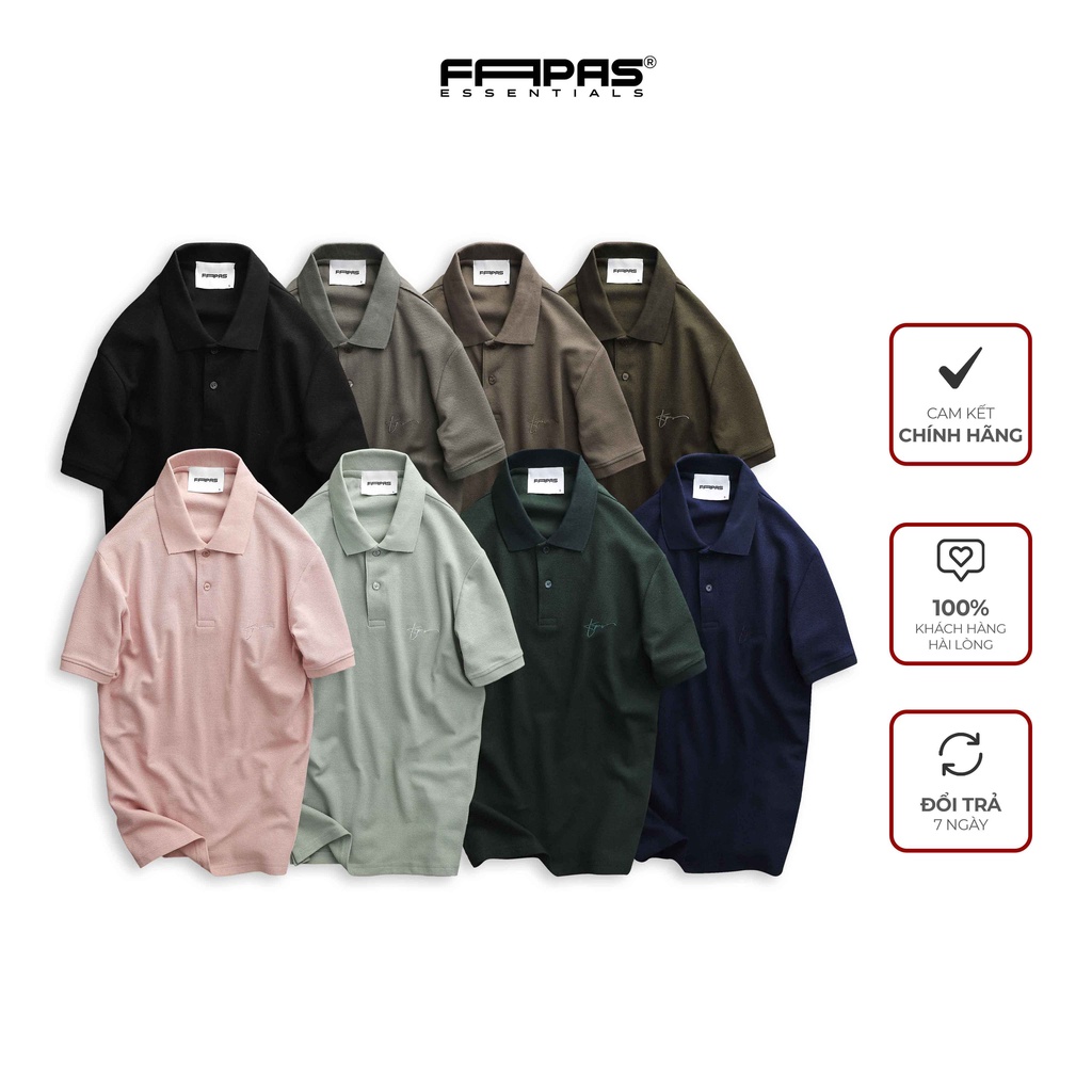 Áo Polo Nam Perri Chất Vải Cotton Pique Cá Sấu Cao Cấp Không Nhăn Thoáng Khí Máu Sắc Đa Dạng - FAPAS