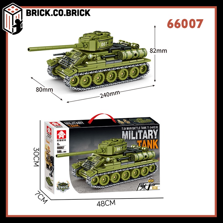 Tank Hạng Trung T-34 Liên Xô Mô hình Lắp ráp Xe Tăng Thế chiến 2 66007