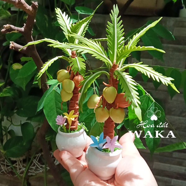 Hoa Đất Sét Mini-Cây Dừa