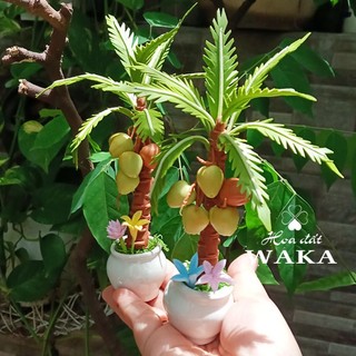 Hoa Đất Sét Mini - Cây Dừa Mini 15cm