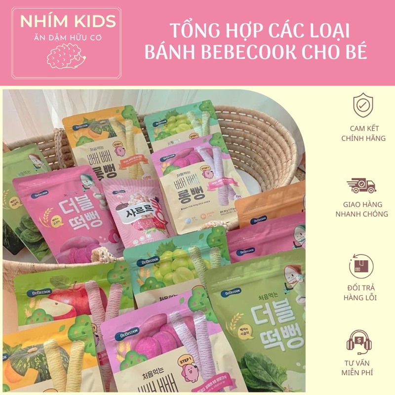 TỔNG HỢP CÁC BÁNH ĂN DẶM HỮU CƠ BEBECOOK HÀN QUỐC CHO BÉ (Date 10/23-3/24)