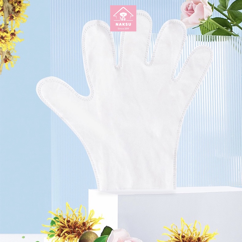 Găng Tay Vệ Sinh Lau Sạch Tắm Khô Và Khử Mùi Hôi Cho Chó Mèo Tiện Lợi Dùng Một Lần Naksu