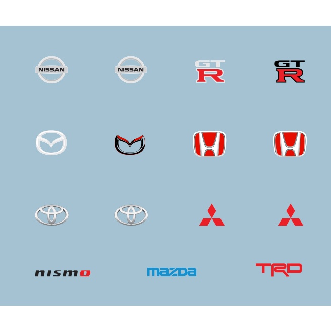 Decal logo tỉ lệ 1:64 cho xe Hotwheels, Matchbox, MiniGT,... (DARK TONE)