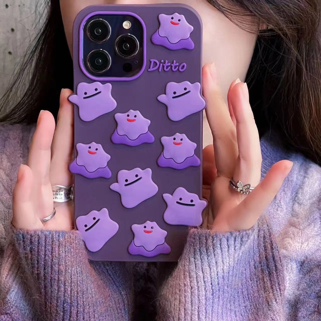 Ốp Điện Thoại Dẻo Họa Tiết Hoạt Hình Màu Tím Kèm Vòng Đeo Tay Chống Rơi Cho iPhone 14 13 12PRO MAX 11pro MAX XS MAX