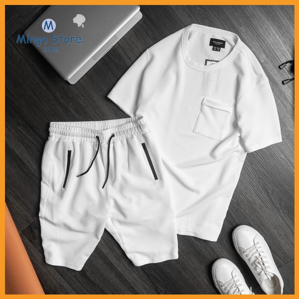 Bộ thể thao nam năng động, Đồ bộ quần áo cộc nam chất xốp cotton mềm mịn, co gãn, trẻ trung, phong cách Hàn Quốc