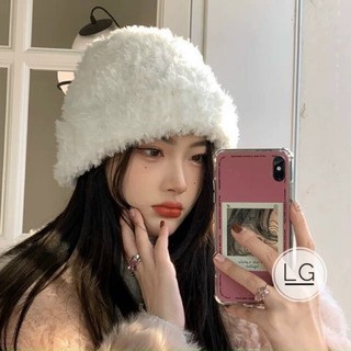Mũ len lông xù xắn vành
