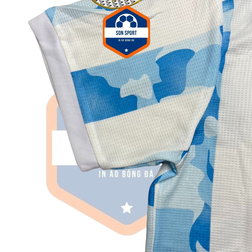 Bộ Quần Áo Thể Thao Bóng Đá CLB Argentina Trắng Xanh