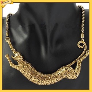ATH_Leopard Animal Gold Plated Pendant Collar Statement Necklace Lady Jewlery Gift