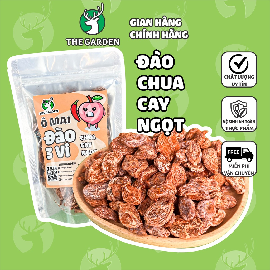 Ô Mai Xí muội 3 vị Đào Chua Cay Bao Tử Ngọt The Garden