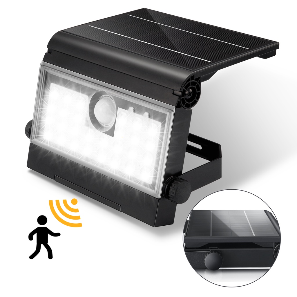 Đèn led HYDERSON dùng năng lượng mặt trời cảm biến chuyển động 6500K siêu sáng chống nước 1000W tiện lợi cho sân/ lối đi