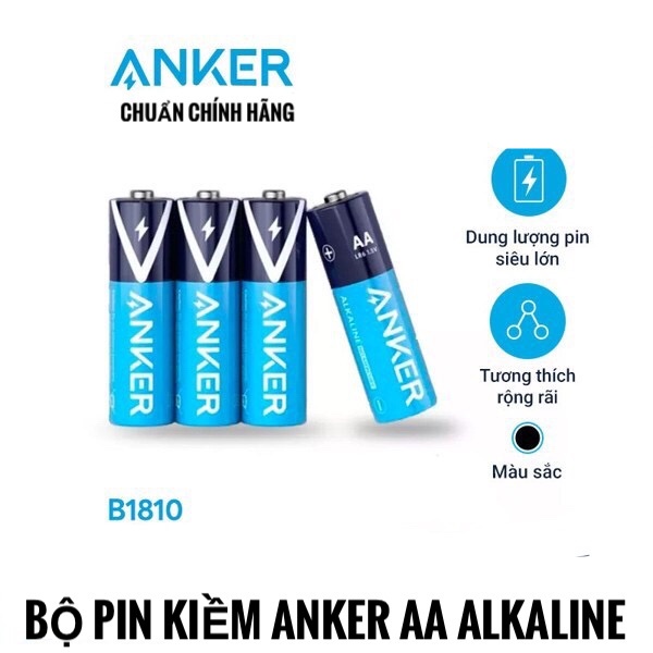 Pin Kiềm Anker Alkaline AA (Bộ 2 Pin/4 Pin) - B1810
