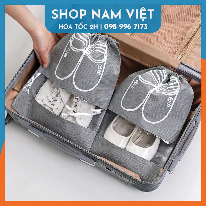 Túi Vải Đựng Giày, Đồ Du Lịch Đa Năng Có Dây Rút, Chống Thấm Nước