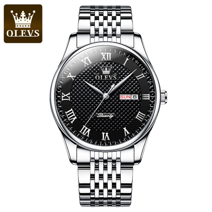 Đồng hồ nam Olevs thạch anh size 40mm,dây kim loại bằng thép không gì,chống nước 30m,bảo hành toàn quốc 12 tháng