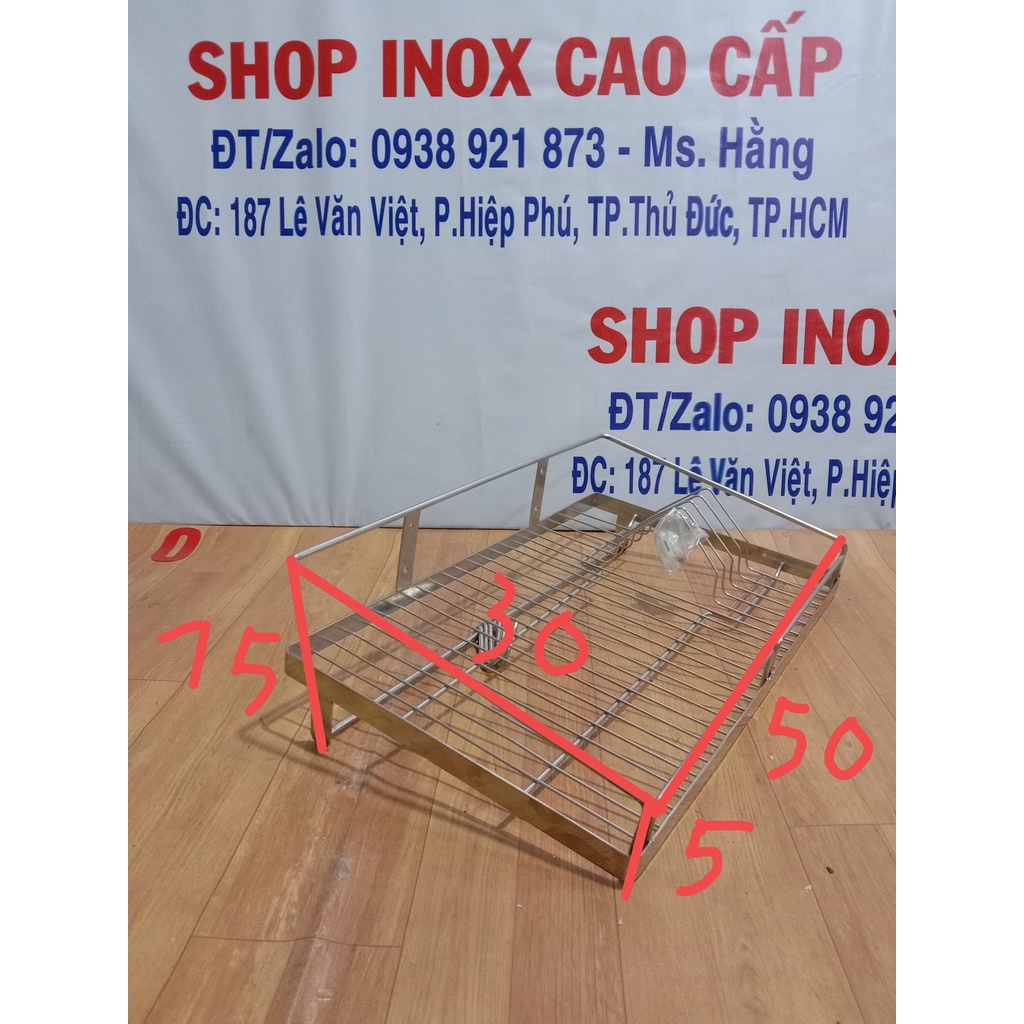 Kệ Úp Chén Dĩa Treo Tường 1 Tầng La INOX Cao Cấp SUS 304 - MÃ: RLA35LDI3