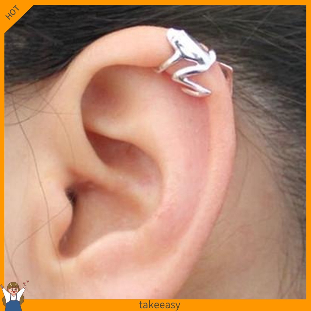 Khuyên tai kẹp vành hình chú ếch thiết kế độc đáo thời trang