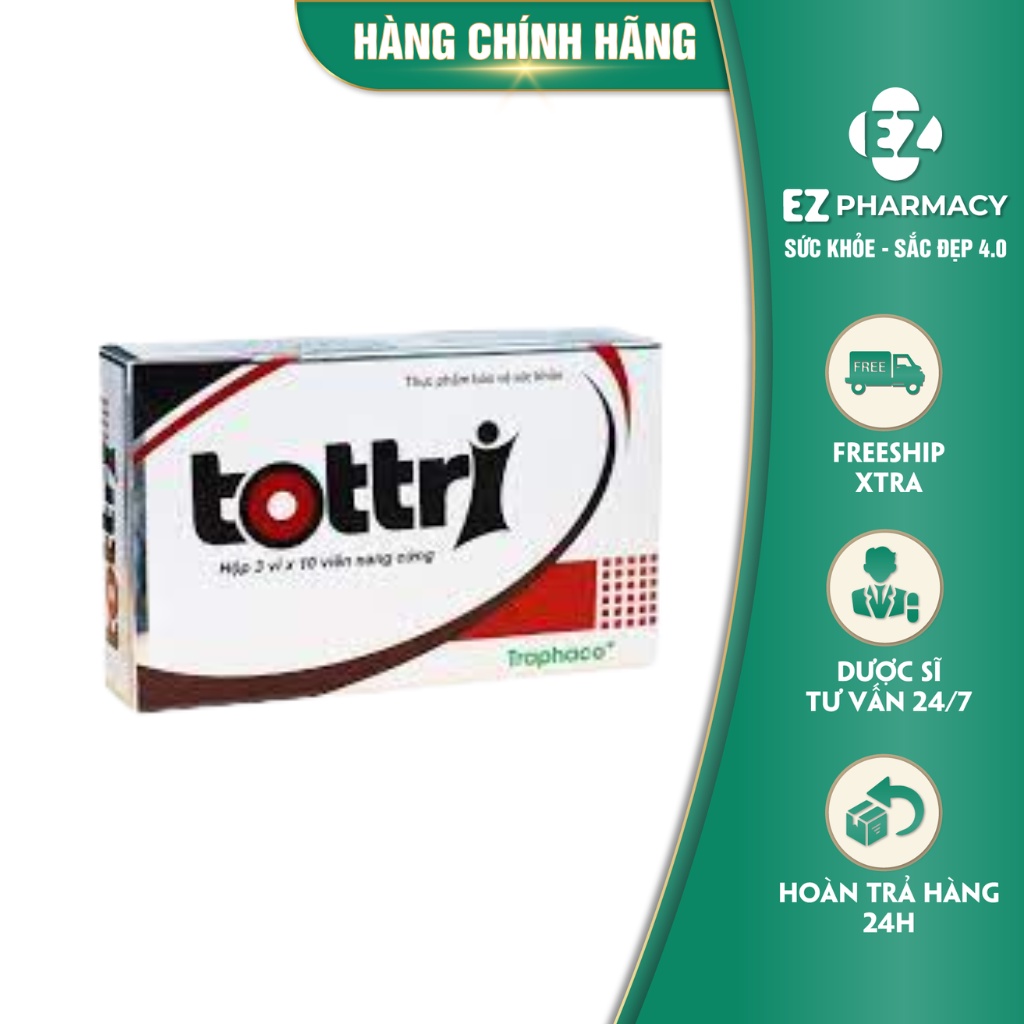 Tottri nang cứng hỗ trợ điều trị trĩ nội, trĩ ngoại, bị táo bón, hỗ trợ giảm trĩ tái phát, sa búi trĩ Ez Pharmacy