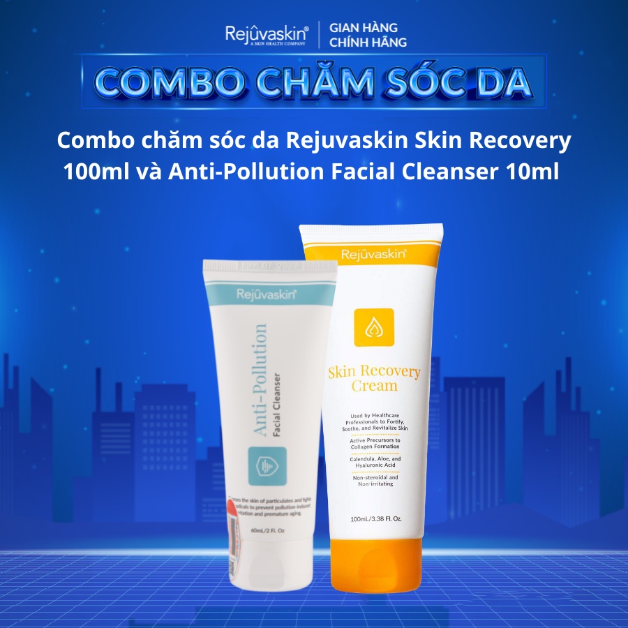 Combo Chăm Sóc Da Kem dưỡng ẩm và phục hồi da Recovery Cream 100ml và SRM  loại bỏ bụi mịn sạch sâu Anti-Pollution 60ml