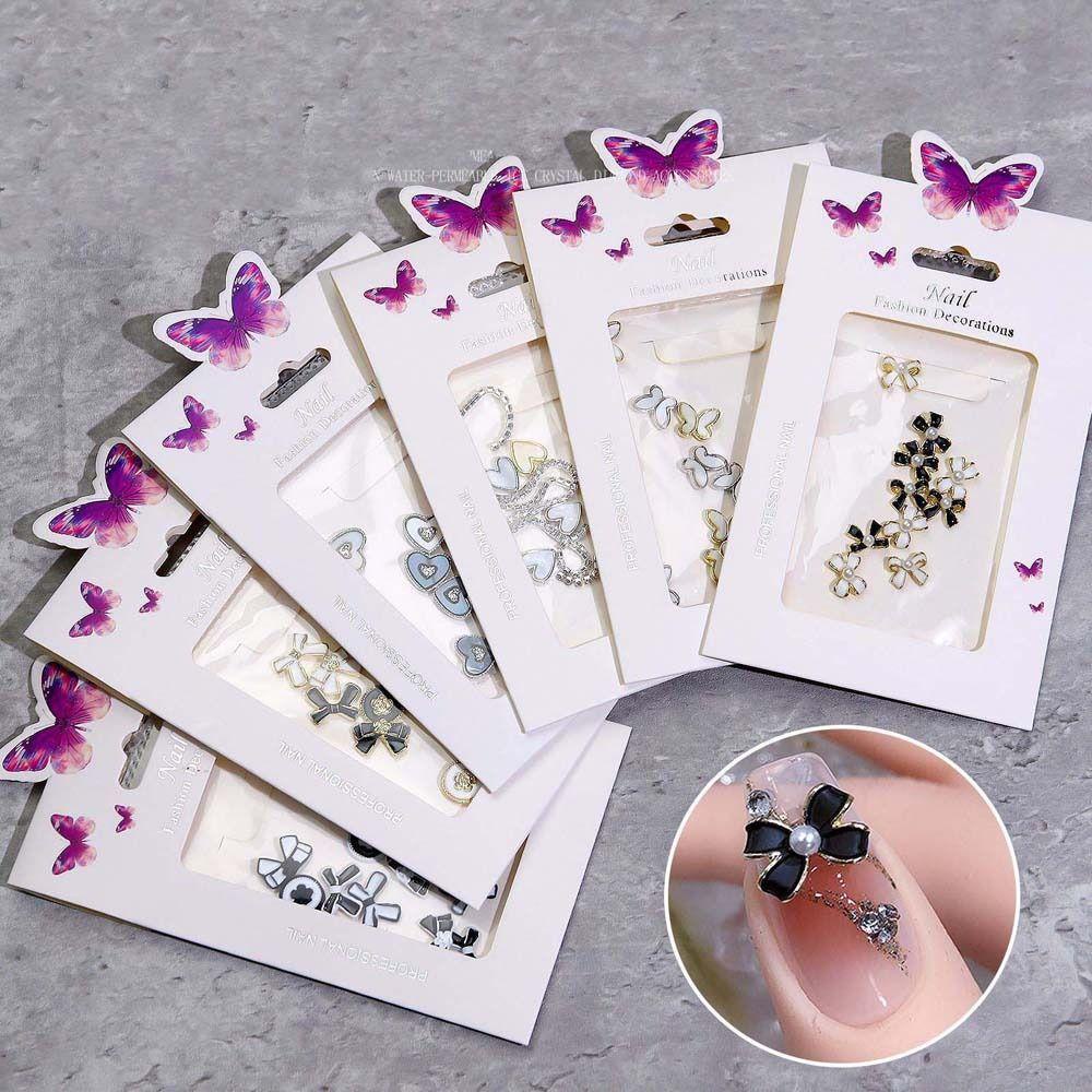Phụ Kiện Trang Trí Móng Tay Hình Nơ / Trái Tim / Nơ 3D Kiểu Nhật Bản Thời Trang