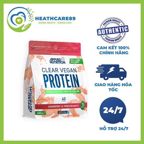 Applied Nutrition Clear Vegan Protein Bổ Sung Protein Từ Thực Vật, Cung Cấp Dưỡng Chất Đầy Đủ Cho Các Bữa Ăn