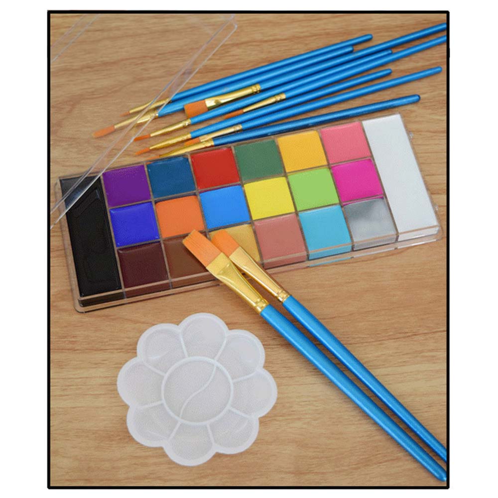 20 Color Oil Paint Body Profession Makeup Palette Face Art Painting Oil Art Party Face Color Makeup with Brush For Party Halloween