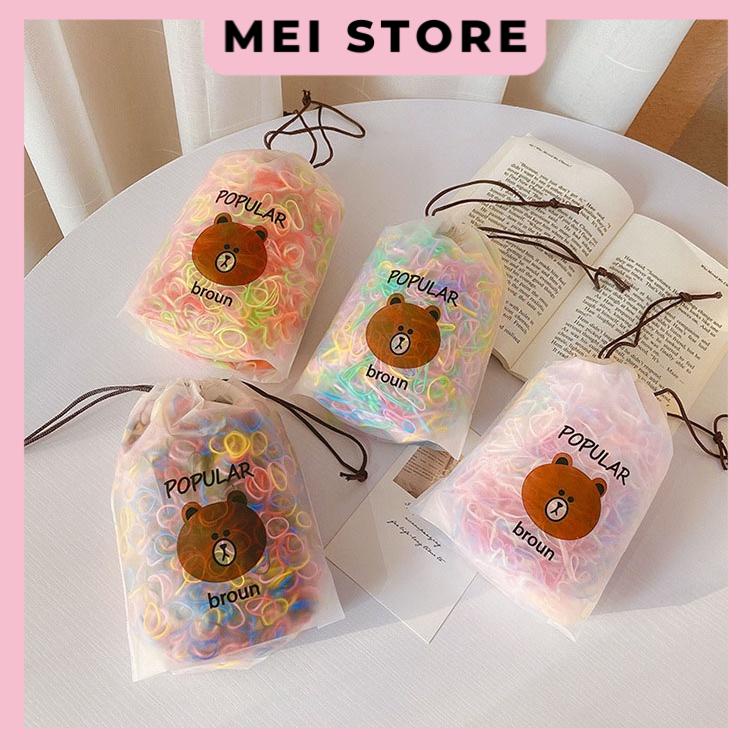 Thun Buộc Tóc Đủ Màu Cho Bé Túi 4000 Sợi