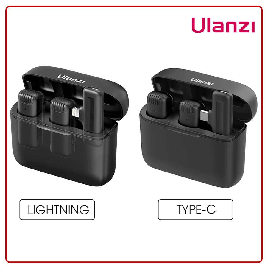 Ulanzi J12 - Micro thu âm cài áo không dây 2 TX + 1 RX cho điện thoại (iOS/Android)