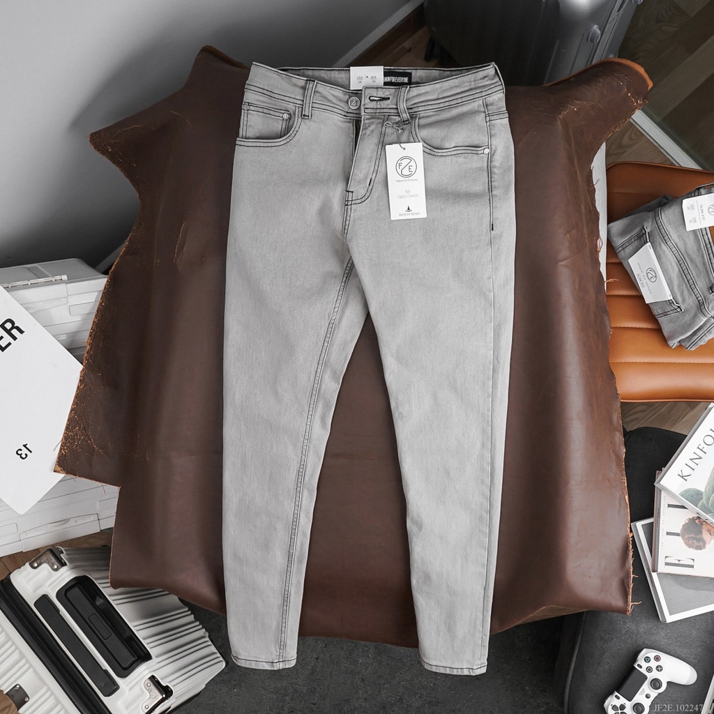 quần jean nam xám khói basic form slim fit trẻ trung năng động