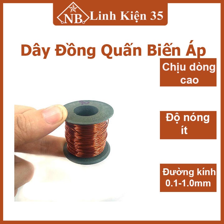 Dây đồng quấn biến áp, quấn motor đa kích thước ( 100g )