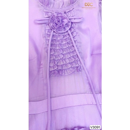 V3091 váy voan tơ màu tím