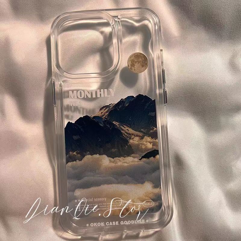 Ốp Điện Thoại Trong Suốt Họa Tiết Núi Tuyết Chống Sốc Cho Iphone 14pro 11 promax 12 Xr 14 14 xs PM39
