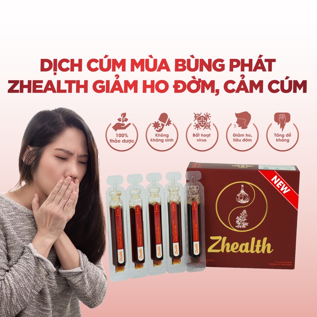 ZHE-Siro Giảm Ho, Ngứa Rát Cổ Họng, Khàn Tiếng, Cảm Cúm Zhealth Zlove- Bổ Phổi Từ Thảo Dược(Combo 10 Hộp) ZLOVE