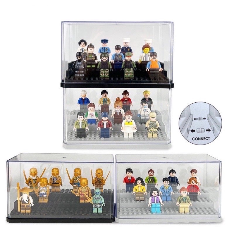 Hộp đựng Minifigures bảo quản chống bụi trong suốt - Hộp trưng bày Minifigures Non Lego Mica 3 Tầng