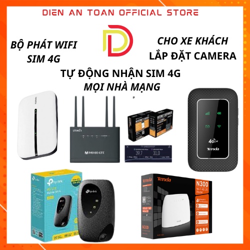 Bộ PHÁT WIFI SIÊU KHỎE 4G / 3G LTE - TENDA 4G03 - MIXIE - Cho xe Khách, Lắp Camera, Xe Hơi, Nơi không có wifi
