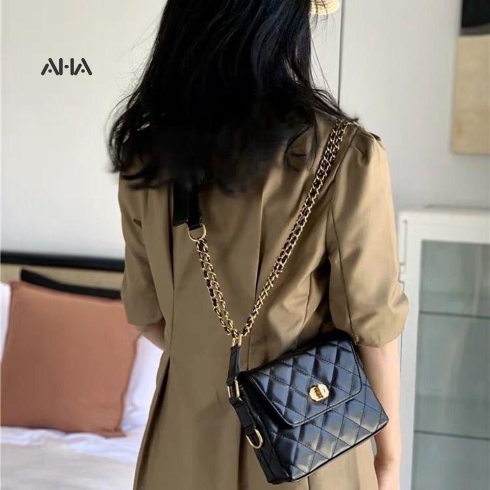 Túi đeo vai AHA official phối dây xích phong cách thời trang cao cấp dành cho nữ