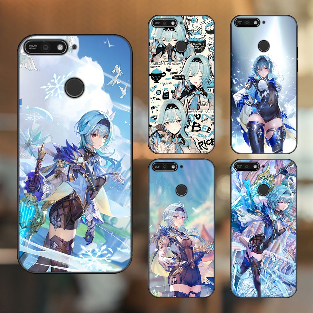 Ốp lưng Huawei Y6 Prime viền đen in hình Eula Genshin Impact