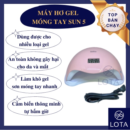 Đèn hơ sơn gel móng tay Sun 5, máy sấy sơn móng tay gel đèn LED UV Sun5 rút ngắn thời gian khô móng, SunV nail dryer