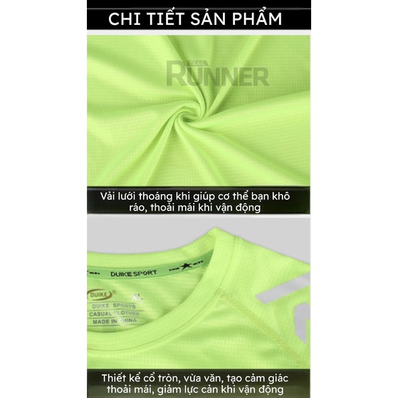 Áo thể thao Duike 3481 có phản quang siêu nhẹ, thấm hút mồ hôi thích hợp với các môn thể thao như chạy bộ, tập luyện,...