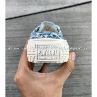 [HT SNEAKER]Giày Sneaker Sục MLBb Monogram Xanh -Ảnh Thật