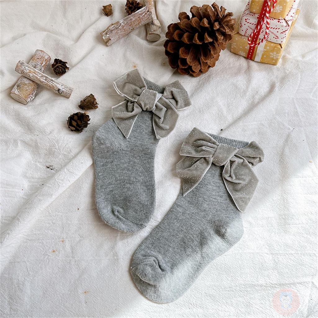 Tất Đính Nơ Kim Sa Lấp Lánh Dễ Thương Cho Bé Gái LAA6-Ga